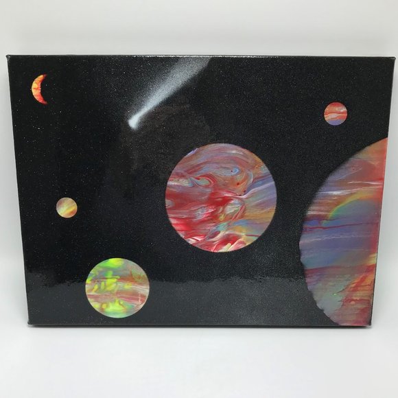 NWOT Galaxy Fluid Art Acrylic Painting on Canvas